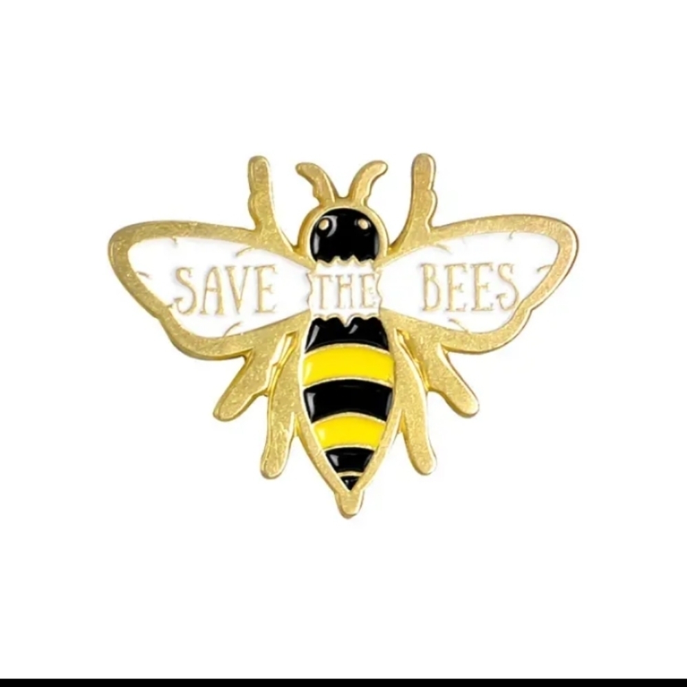 SAVE the bees alloy honey bee pin bumblebee